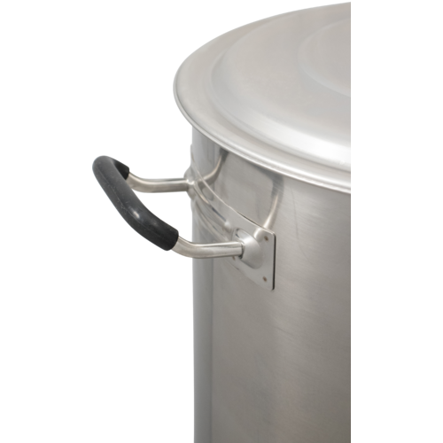 Brewmaster 14 Gallon Brew Kettle | Stainless Steel | Two Welded Couplers | Ball Valve Included | Silicone Handle Grips | Volume Markers