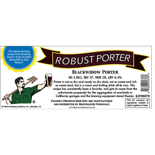 Palmer Premium Beer Kits - Black Widow - Robust Porter
