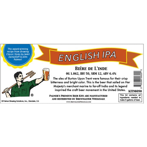 Palmer Premium Beer Kits - Biere De L'inde - English IPA