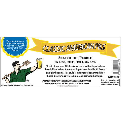 Palmer Premium Beer Kits - Snatch the Pebble - Classic American Pilsner