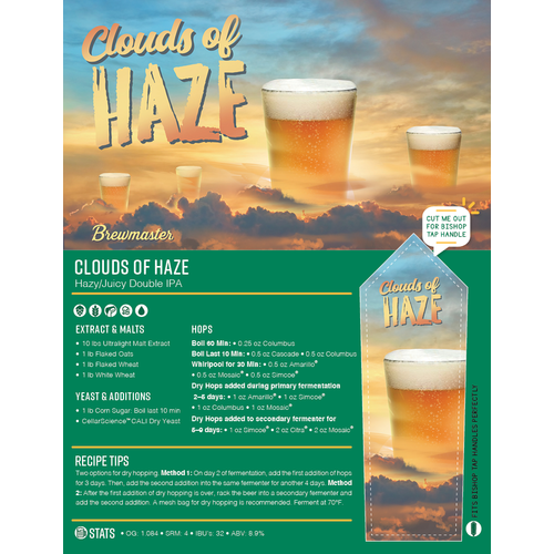 Clouds of Haze Hazy/Juicy Double IPA - Brewmaster Extract Beer Brewing Kit 5 GALLON