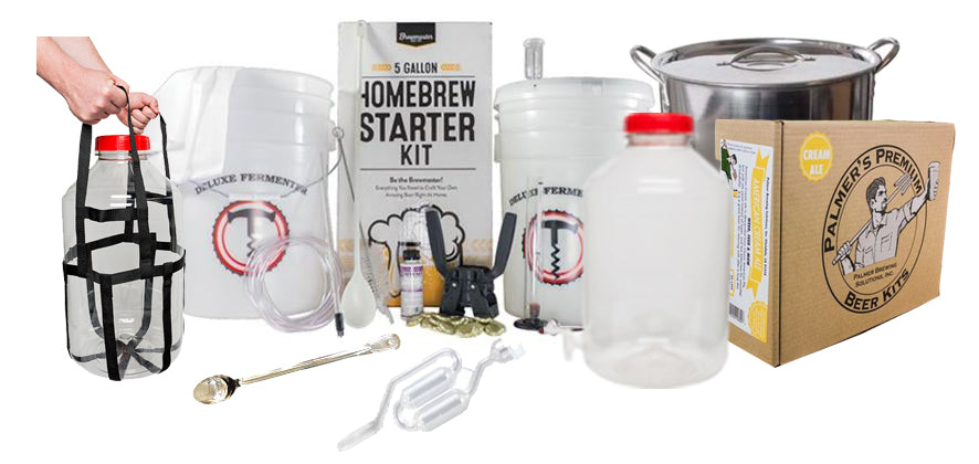 DELUXE 5 Gallon Beer Brewing Starter Kit With Premium Beer Ingredient Kit