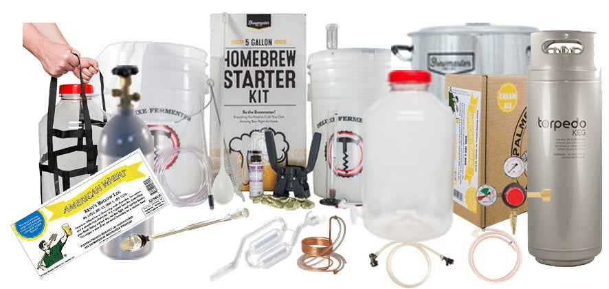 PLATINUM Exclusive 5 Gallon Beer Brewing Starter Kit With KEG KIT & Premium Beer Ingredient Kit